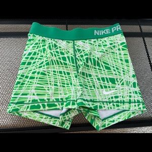 Green Nike pro shorts